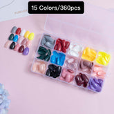 15 Colors 360pcs /Set Press On Nails 24pcs/Color FN21